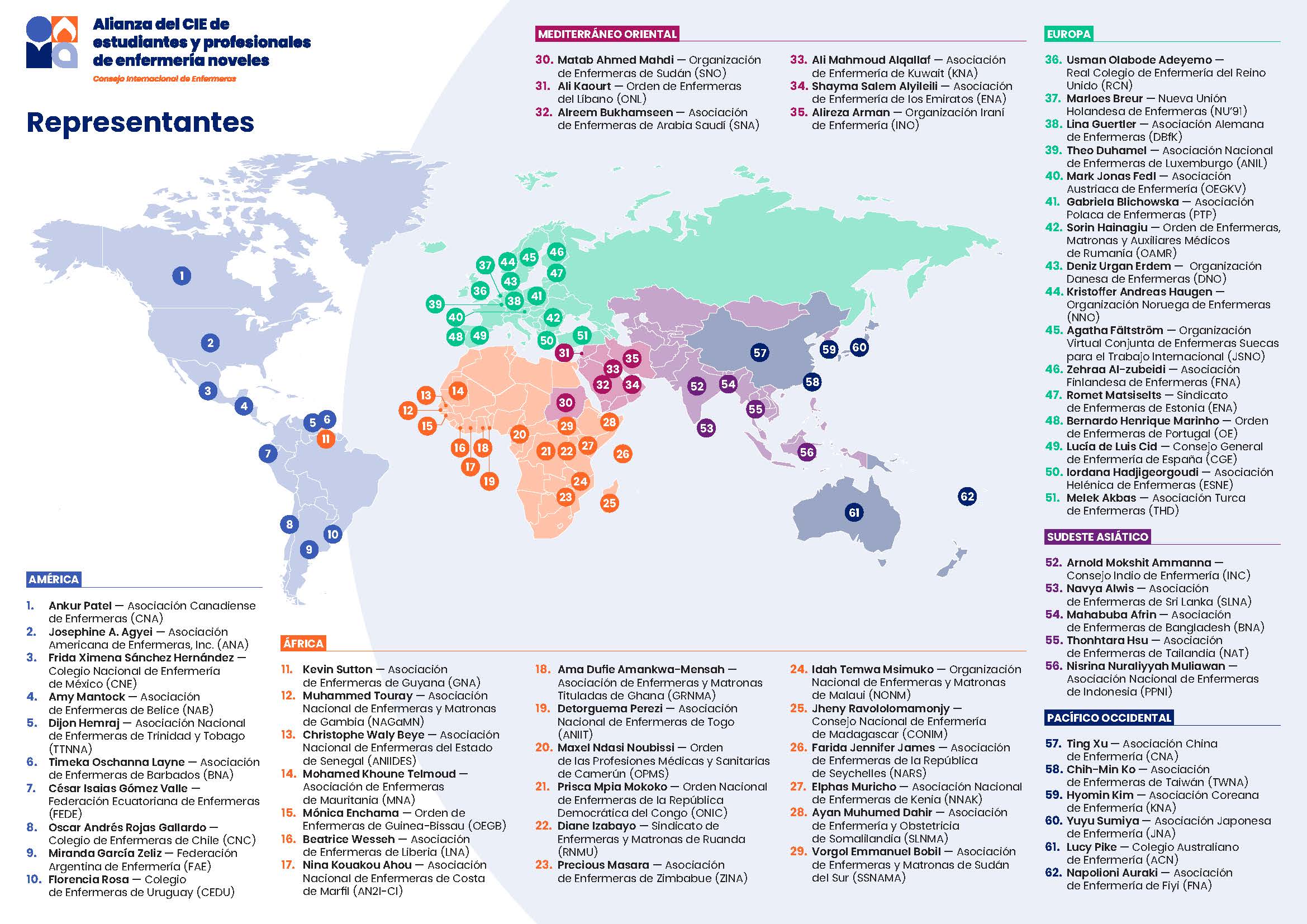 Mapa representantes SECN